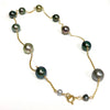 Necklace PUALANI - multicolor Tahitian pearls