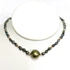 Necklace TARA - keshi & pistachio Tahitian pearl