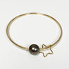 Star charm bangle - Tahitian pearl (B435)