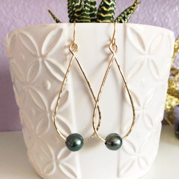 Earrings ETHEL - tahitian pearl (E524)