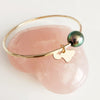 Maui charm bangle - tahitian pearl (B370)