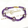 Bracelet ERIS - amethyst & purple Edison pearls (B537)