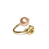 Plumeria bypass ring - pink Edison pearl (R213)