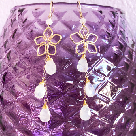 Earrings Suri - Tiare & moonstone (E512)