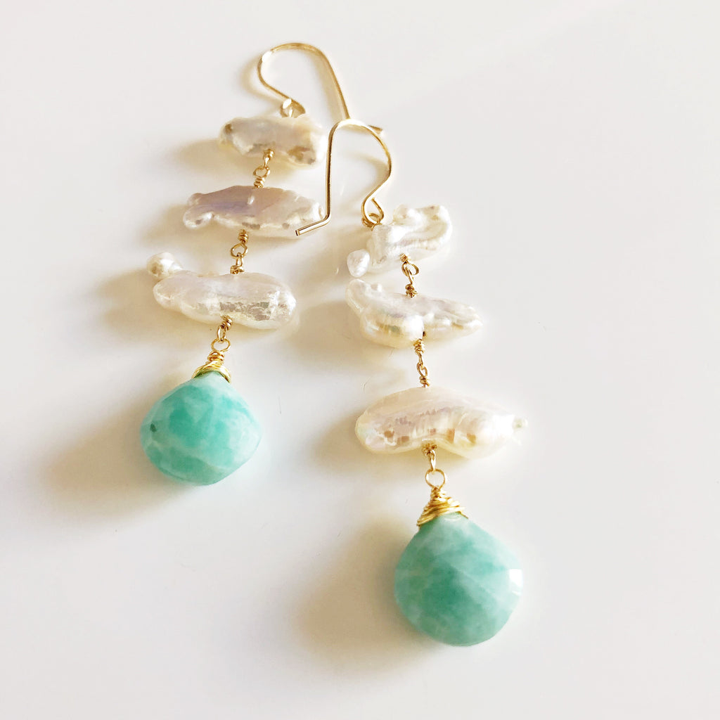 Earrings CAMILLE - amazonite (E522)