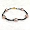 Bracelet ERIS - black spinel & Edison pearls (B535)