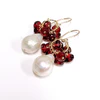 Earrings KIRA - garnet and Edison pearl (E611)