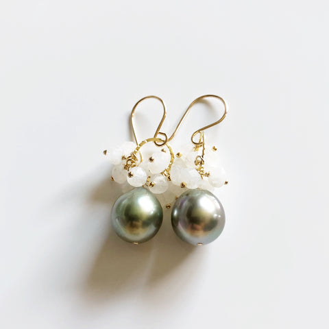 Earrings KIRA - moonstone (E529)