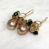 Earrings KIRA - tourmaline & Edison pearls (E600)