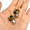 Earrings KIRA - tourmaline & Edison pearls (E600)