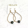 Earrings Molly -  tahitian pearls hoops ( E318)