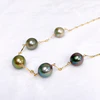 Necklace SIENNA - ombré Tahitian pearls (N412)