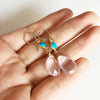 Rose quartz & turquoise earrings