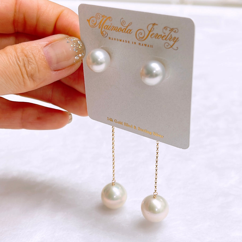 Earrings Aili - white Edison pearl