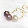 Necklace Kristi - purple, pink & white Edison pearls (N375)