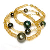 Bracelet ERIS - Citrine & Tahitian pearls (B536)