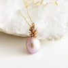 Pineapple pearl necklace - pink Edison pearl (N303)