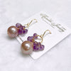 Earrings KIRA - pink Edison pearl & amethyst ( E628)