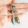 Labradorite & Keshi tahitian pearls earrings (E378)