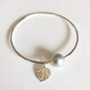 Monstera charm bangle (B364)