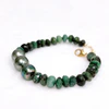 Bracelet LELA  - emerald & triple Tahitian pearls (B514)