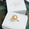 Earrings Momi - golden south sea pearls (E526)