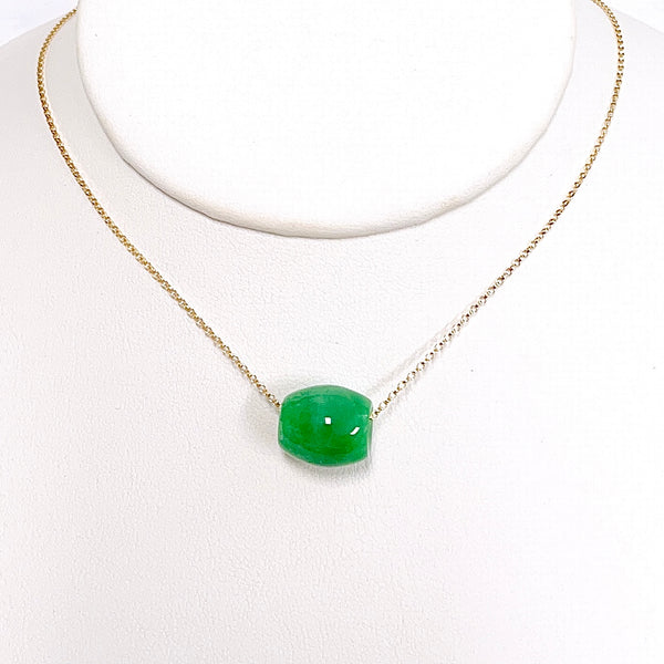 Necklace KEA - green jade bead (N382)