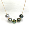 5 Tahitian pearls necklace