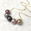Necklace AURA - lavender Edison and Tahitian pearls (N366)