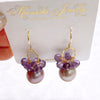 Earrings KIRA - pink Edison pearl & amethyst ( E628)