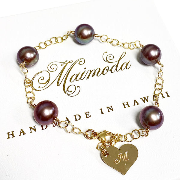 Bracelet LEILANI - lavender Edison pearls (B449)
