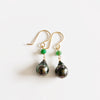 Tahitian pearl dangle - emerald (E490)