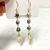 Keshi Tahitian pearls & citrine earrings