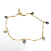 Keshi Tahitian pearl anklet - dangle pearls (B468)