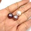 Necklace Kristi - purple, pink & white Edison pearls (N375)