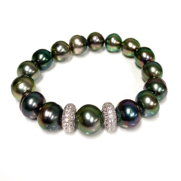 Tahitian pearls stretchie bracelet