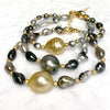 Bracelet Mayra - gold south sea & keshi Tahitian pearls