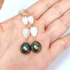 Pikake earrings- Tahitian pearl