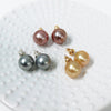 Earrings Momi - golden south sea pearls (E526)