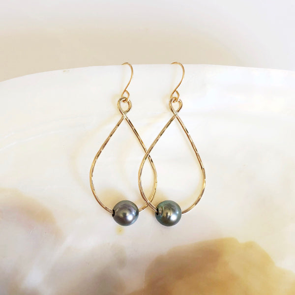 Earrings STELLA - tahitian pearl (E473)