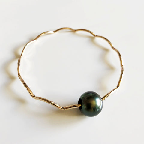 Bangle TOMI - tahitian pearl (B394)