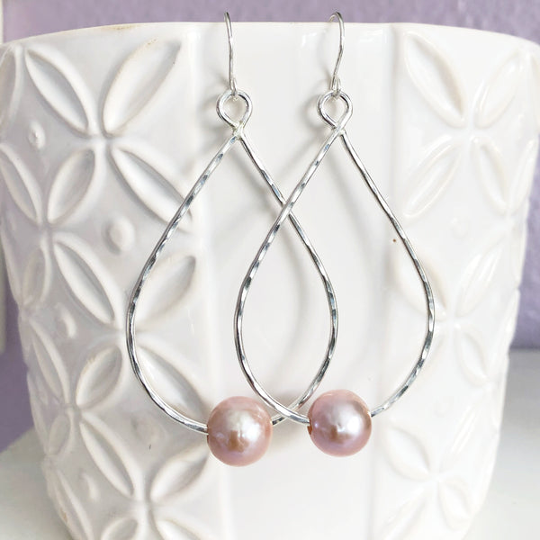 Earrings Molly - pink Edison pearls (E352)