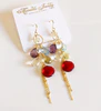 Earrings AVA - garnet quartz (E300)