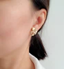 Large plumeria stud earrings (E559)