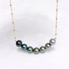 Necklace TEHINA - ombré Tahitian pearls (N407)