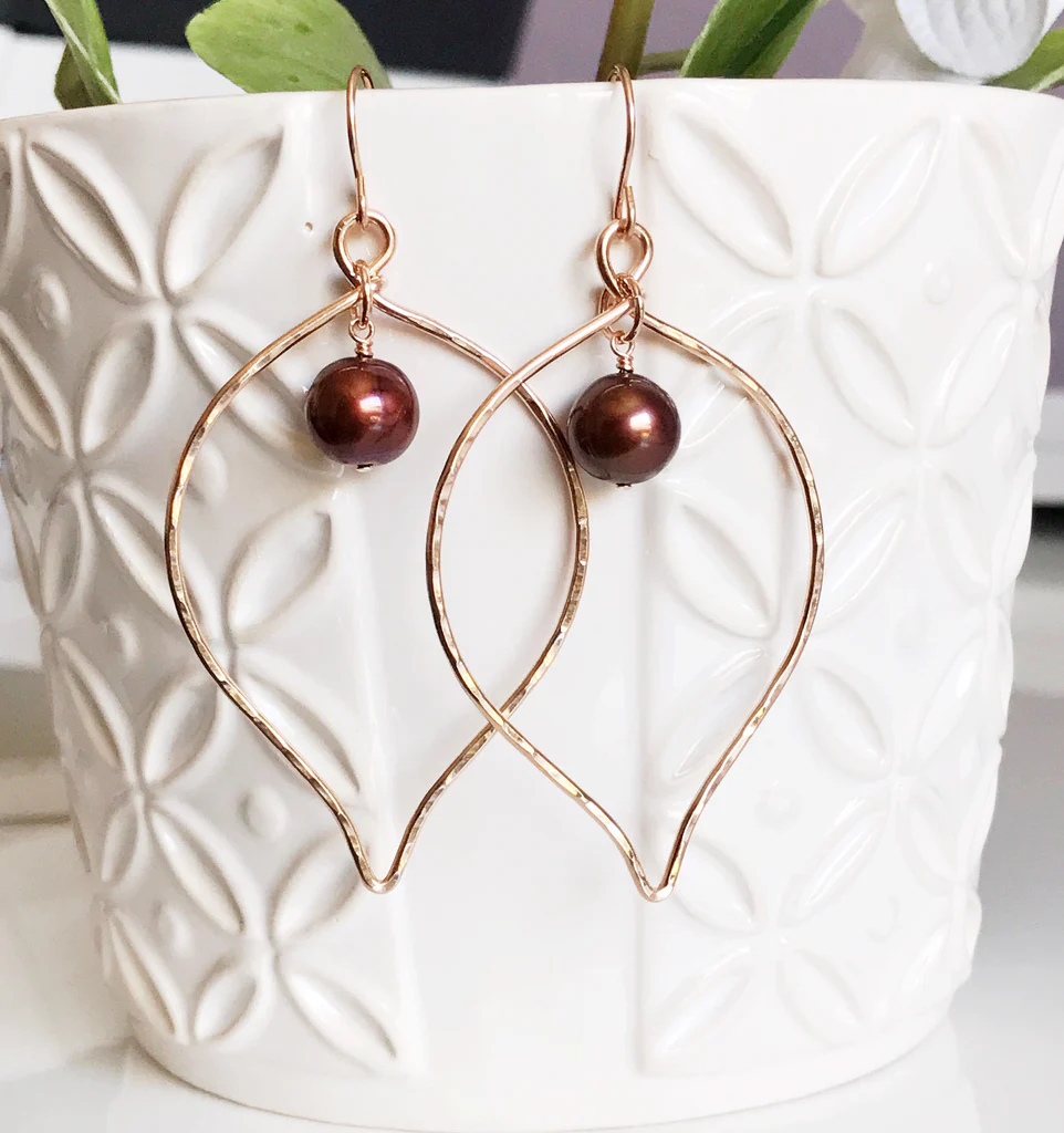 Earrings Riki - chocolate pearl (E223)