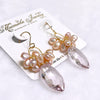 Earrings KIRA - Pink Amethyst & keshi Edison pearls