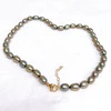 Necklace MARI - light green pearls (N399)