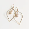 Earrings DOREE - drop shaped flat pearl