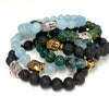 Gemstone stretchy bracelet - Buddha charm (B547)